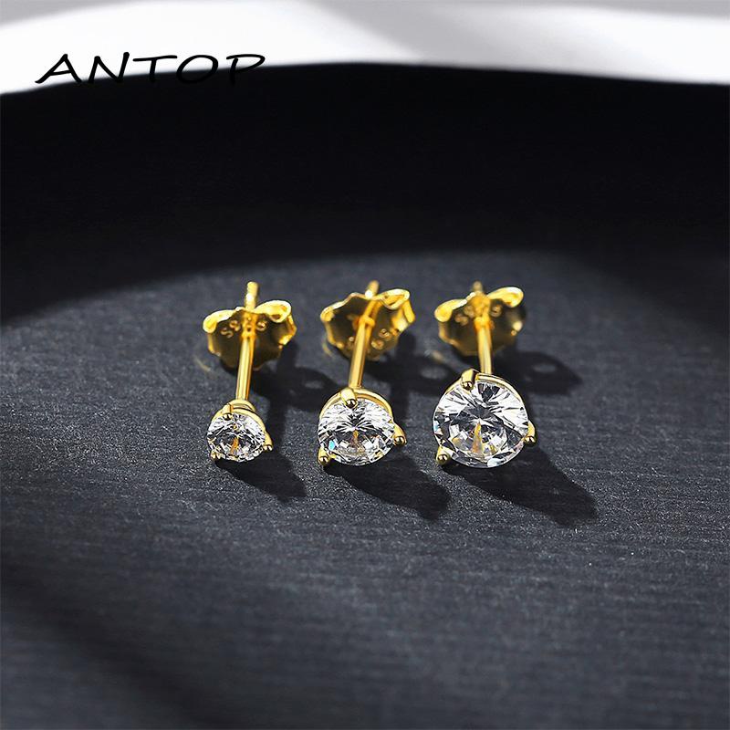 Anting Stud Spiral Sapphire Putih 1.25CT Gaya Retro Untuk Wanita