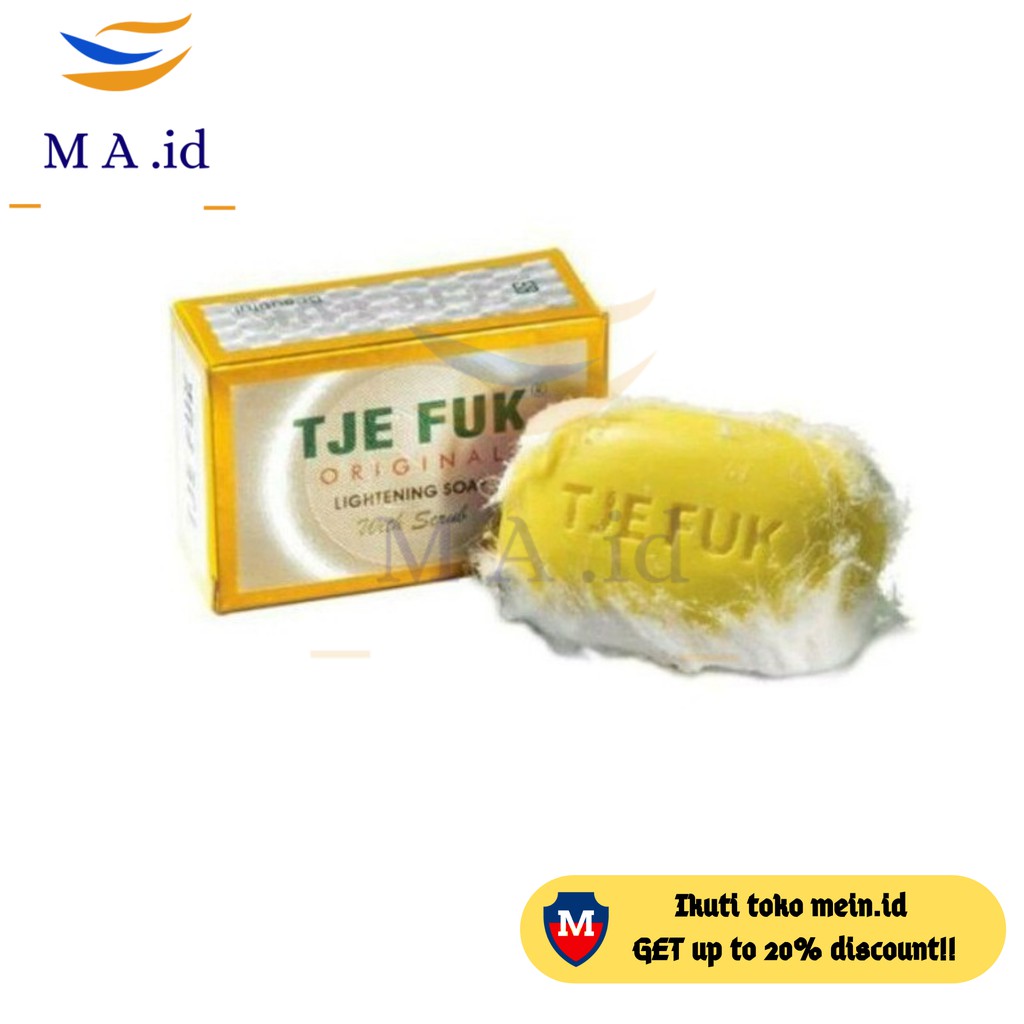 Original Tje Fuk Soap BRIGHTENING SCRUB YELLOW 30g - Sabun Batang Wajah MINI