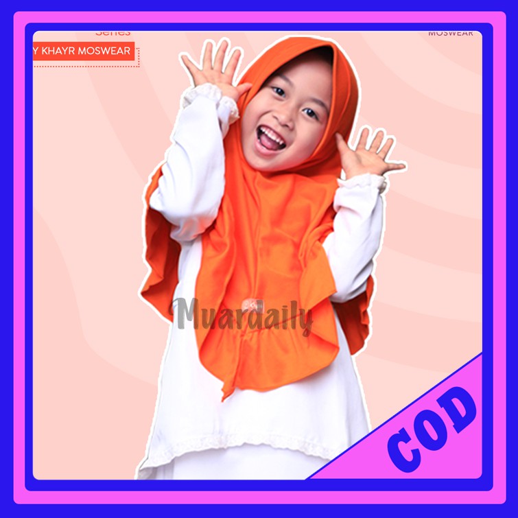 Jilbab Hijab Bergo Kerudung Anak Terbaru Kerudung Anak Sekolah Jilbab Langsungan Warna Orange Kl014