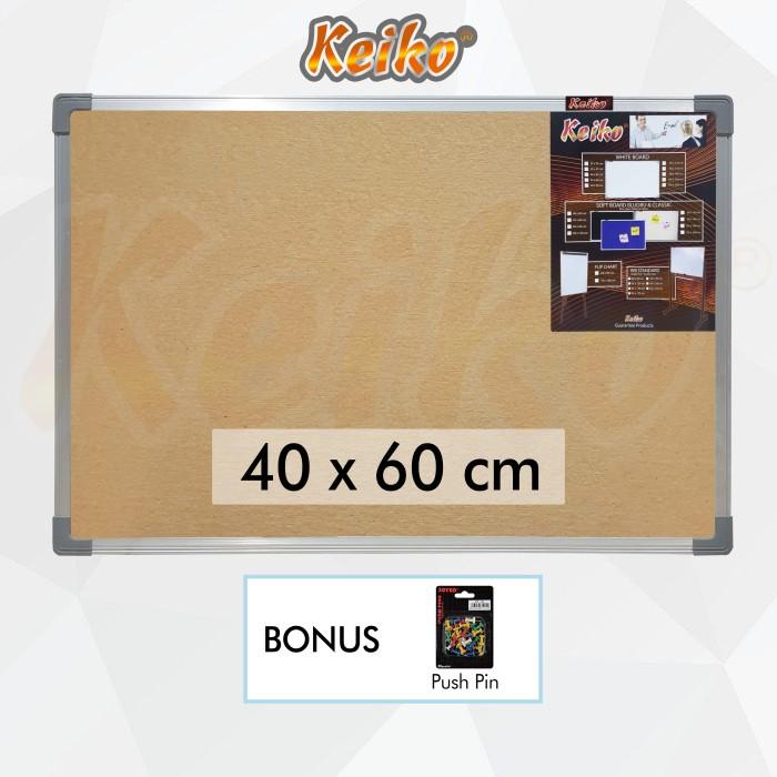 

Softboard Cork Pin Board / Papan Mading Gantung Keiko 40 X 60 Cm