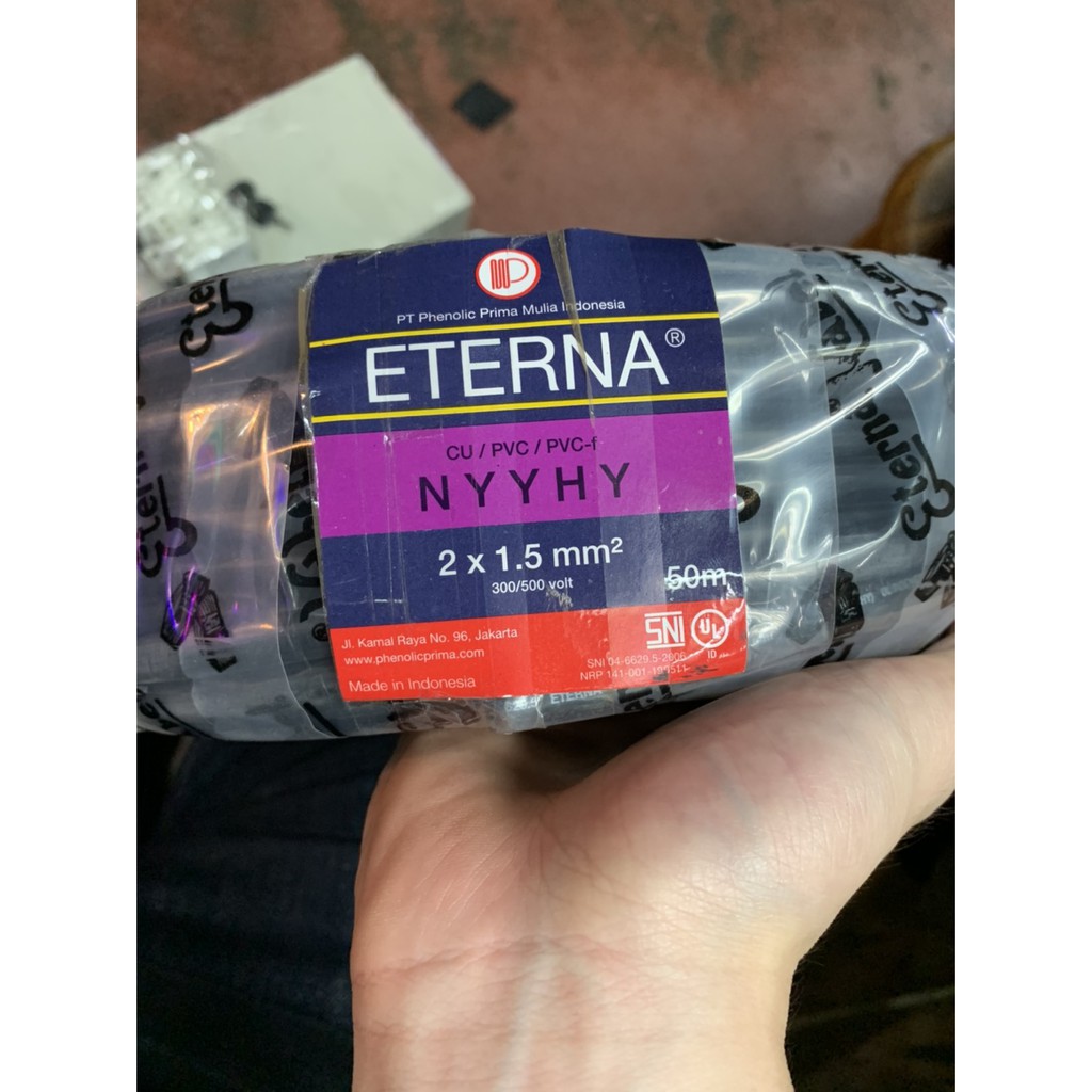Kabel Listrik Eterna NYYHY/Serabut 2x1.5 2x1,5 SNI