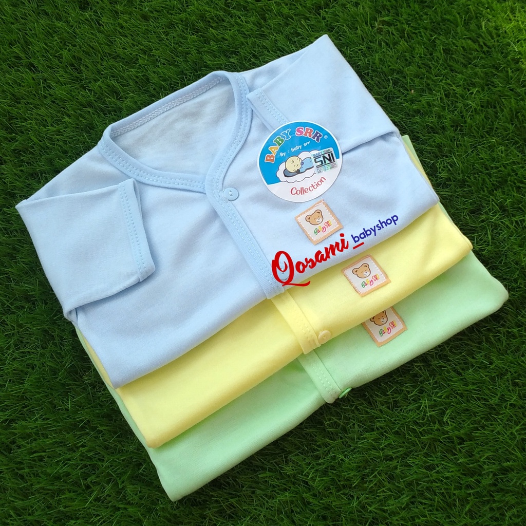 BABY SRR 3 pcs Baju Kancing Bayi Pendek POLOS SNI