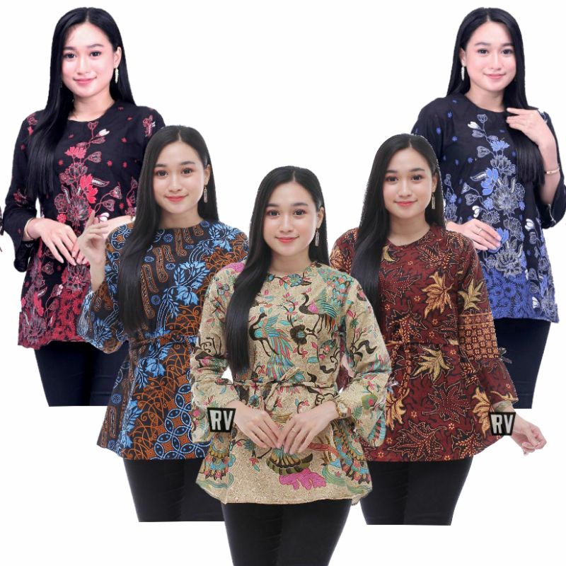 BAJU BATIK WANITA MODERN MONALISA GENES M,L,XL asli PEKALONGAN