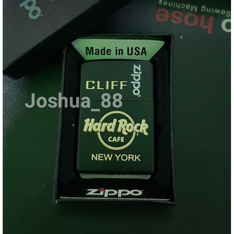 Zippo Korek Api Hard Rock Cafe New York Black Matte Bisa Ukir Nama sendiri