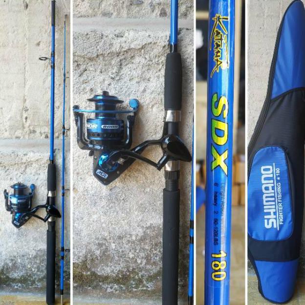 Set Pancing Laut Reel Maguro Joran Kekutan 60 Kg Edisi Blue