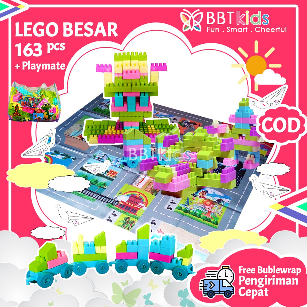 LEGO BESAR 163 PCS PLAYMAT PLAYMAP ROADMAP KARPET ALAS MAINAN MOBILAN SPORT RACING MAP