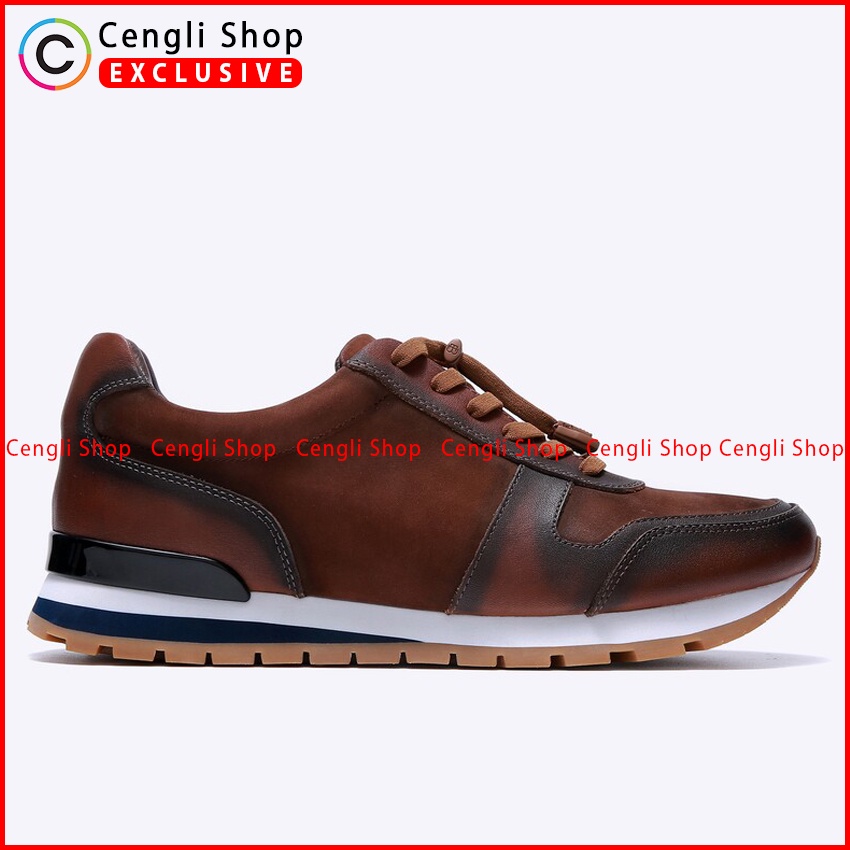 SEPATU SNEAKER EVERBEST PRIA ORIGINAL CASUAL KULIT ASLI COKLAT EM87