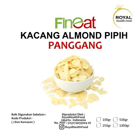 

Royal Roasted Almond SLICE (Kacang Almond PIPIH Panggang) 500 Gram