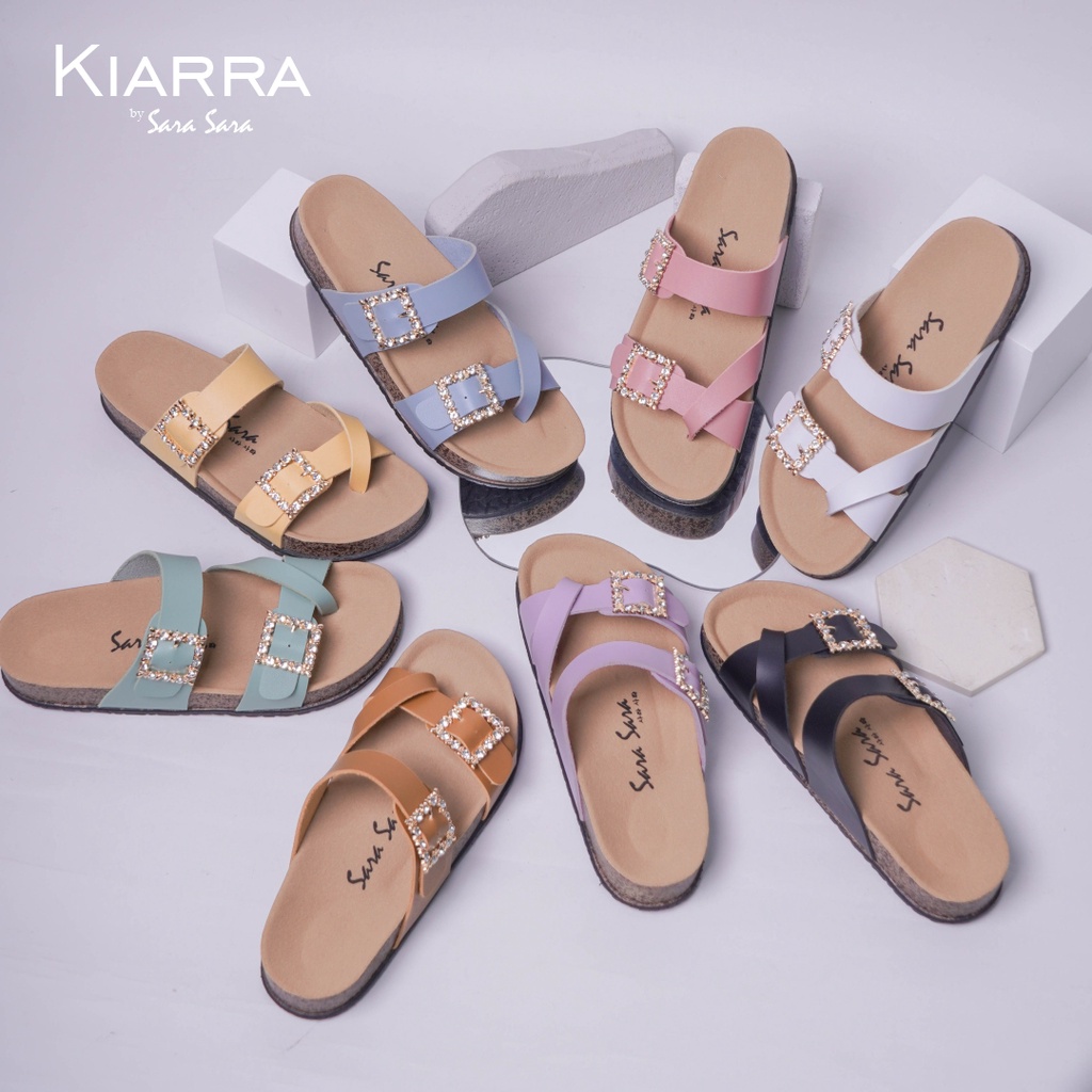 Sara Sara KIARRA Sandal Slide Wanita sandal gesper ban dua sandal selop cewek terbaru