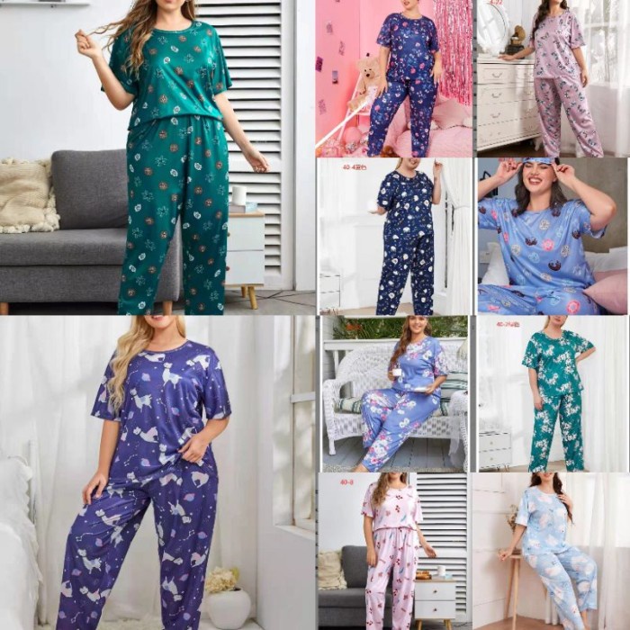 SETELAN ONE SET SETCEL PIYAMA BAJU TIDUR WANITA DEWASA SHEIN SUPER JUMBO BESAR BIGSIZE CP IMPORT LEN