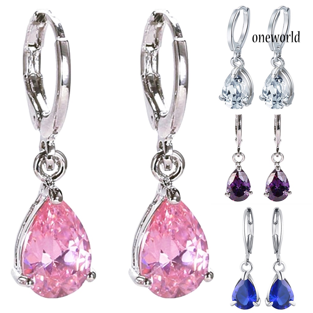OW@ Earrings Simple Skin-friendly Elegant Teardrop Earrings for Gift