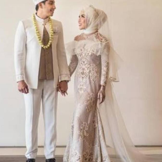 Gaun Pengantin Hijab - Dress Pengantin Hijab Couple - Akad Nikah Q73 New