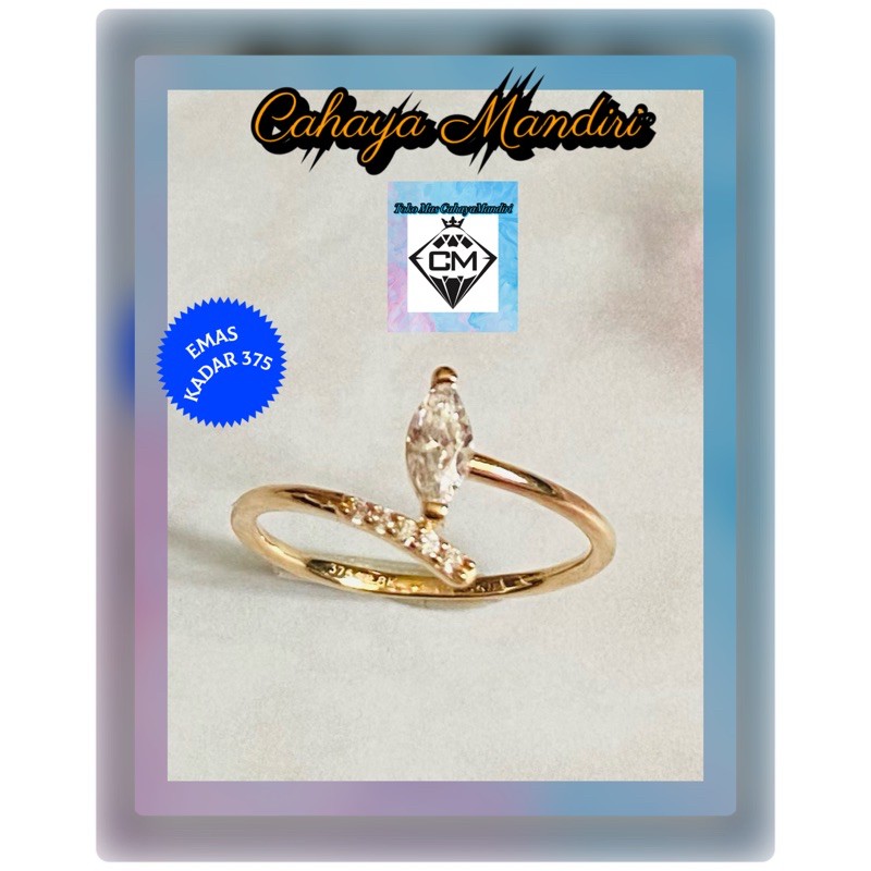 Cincin emas kadar 375(8K) Berat +/- 1 gram