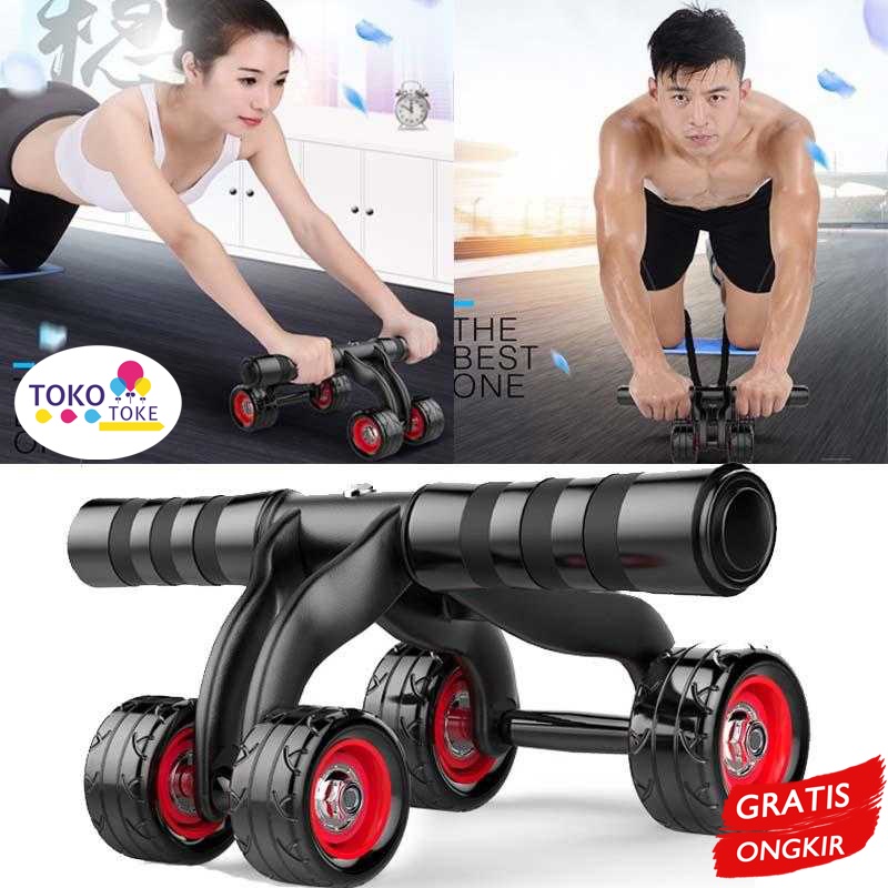 Alat Fitness Roller Alat Sit Up Alat Gym Pembakar Lemak Alat Latihan Perut  Power Wheel Alat Fitness