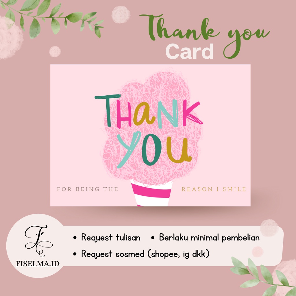 Thank You Card Online Shop Cute version