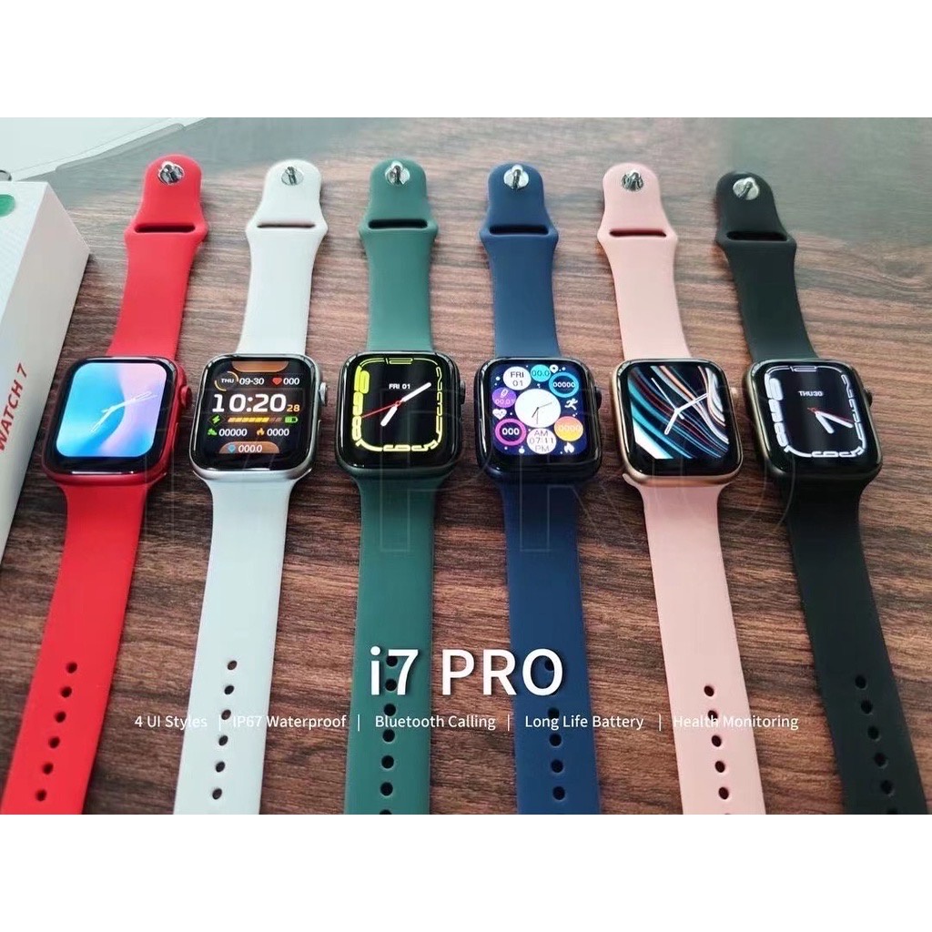 Smart Watch Jam Tangan Pintar 7 Panggilan Bluetooth Wajah DIY Seri I7 PRO 7 Jam Tangan Pintar Pria Wanita Olahraga Detak Jantung Wallpaper Kustom FREE GIFT A1001