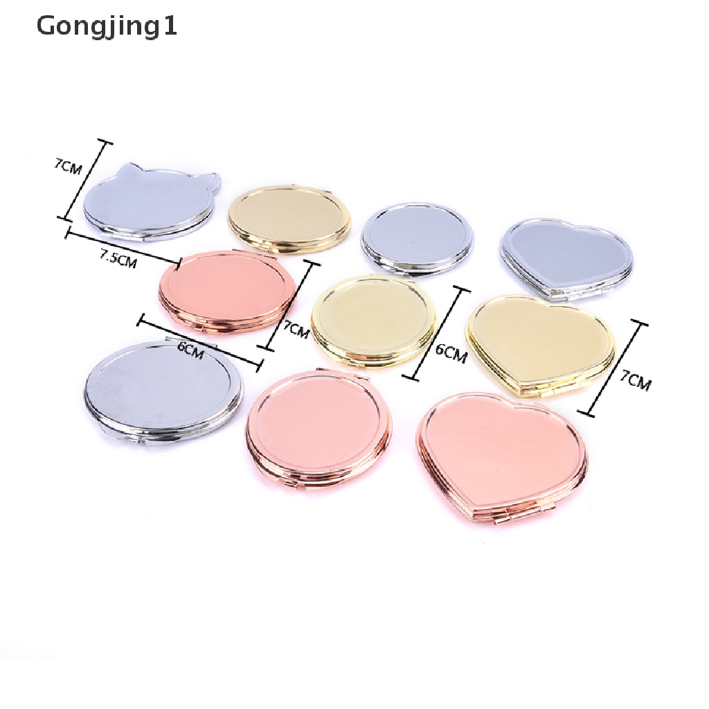 Gongjing1 Cermin MakeUp Compact Dengan Kaca Pembesar Untuk Travel