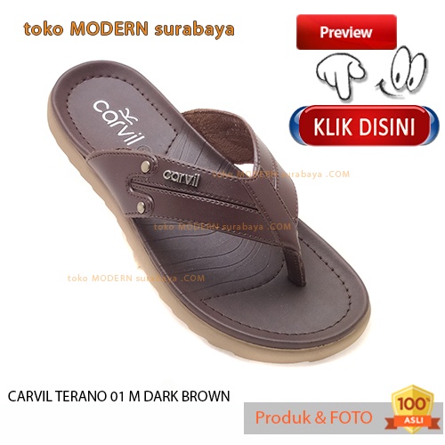 CARVIL TERANO 01 M DARK BROWN sandal pria casual sandal jepit