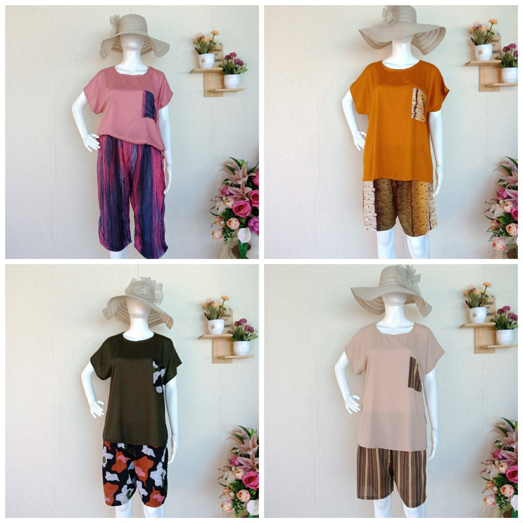 Piyama one set baju tidur daster setelan  celana pendek babydoll