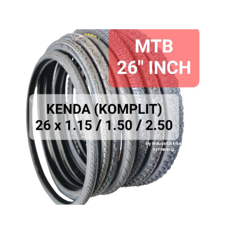 LENGKAP &amp; TERMURAH !!! Ban Luar Sepeda MTB Kenda 26 inch Ukuran 26inc Tire Tube Ban Dalam Speda Gunung 26 x 1.15 1.25 1.50 1.65 1.75 1.95 2.00 2.10 2.25 2.125 2.50 Size Deli Ukuran Tire Komplit Lengkap Small Block Eight