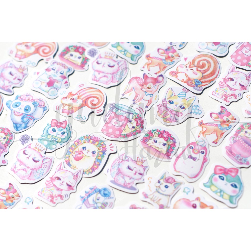 Stiker Forest Baby Landak Pink Rusa Kucing Lucu Sticker DIY Scrapbook GH 303384