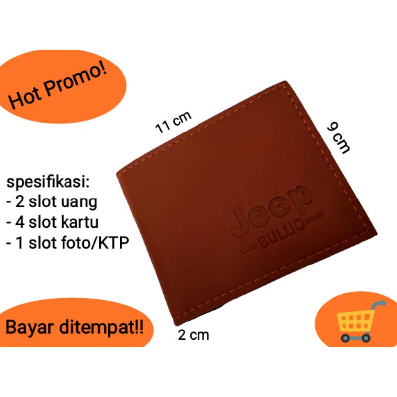 Promo!! Dompet pria/Dompet cowok(Jeep coklat) pria murah/grosir dompet/dompet kulit