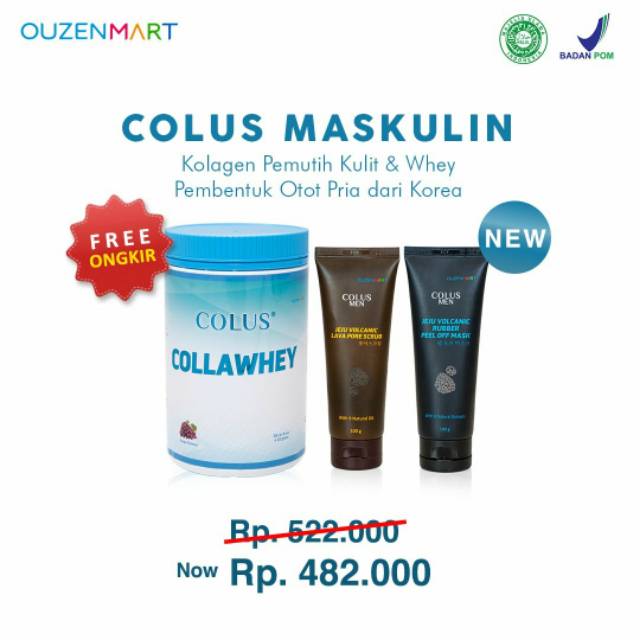 Colus Collamen + Coluss Jeju Pore Srucb Dan Colus Jeju Mask Peeling