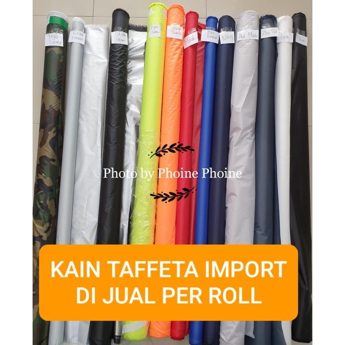 PER ROLL Kain Parasut Taffeta Import Waterproof 210T BANYAK WARNA