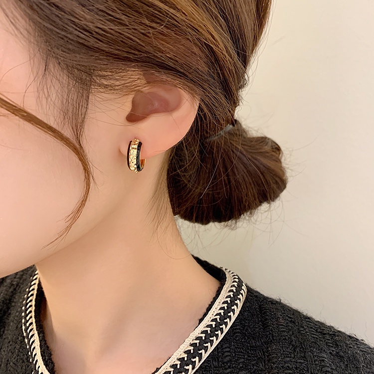 Anting S925 Silver Needle Bentuk Lingkaran Gaya Retro Perancis
