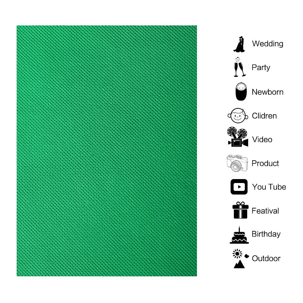 GS8 BACKDROP STUDIO FOTOGRAFI NON-WOVEN TEXTILE  SH-BJB-03 GREEN SH KAIN UNO BDG