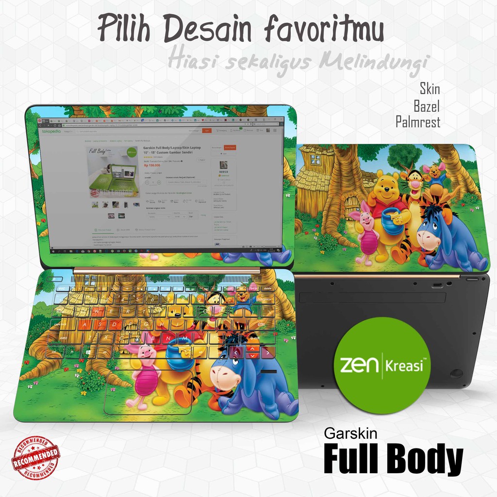 Skin | Bazel | Palmrest | Garskin Laptop Full Body | Winie The Pooh