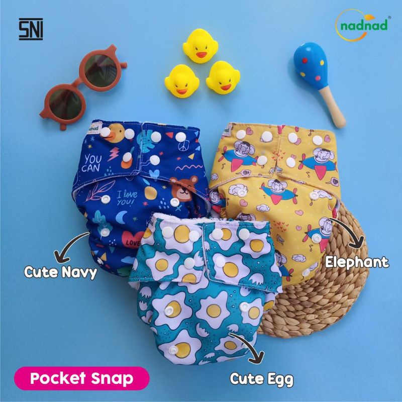 Promo Clodi Nadnad Snap  Pocket 3 sd 15 Kg , Clodi Bayi