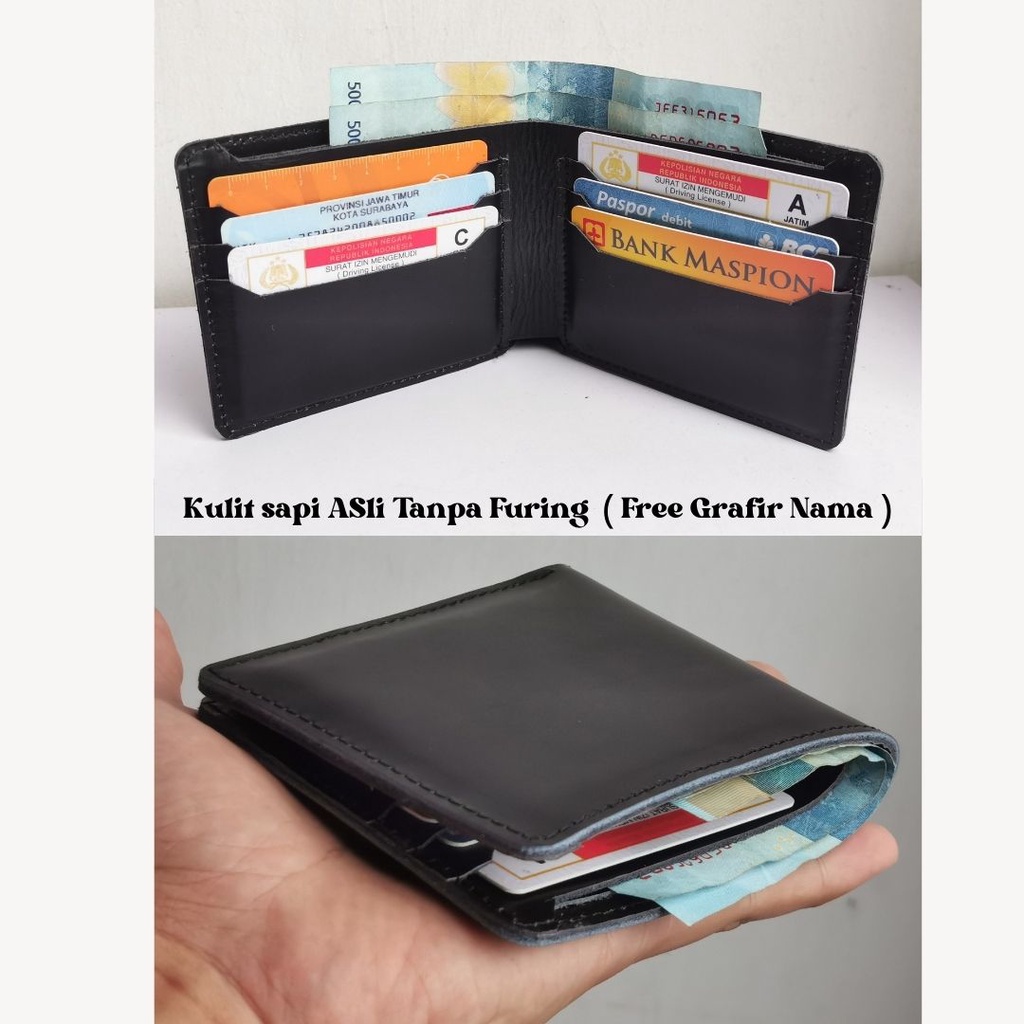 DOmpet full kulit pria Tipis Lipat