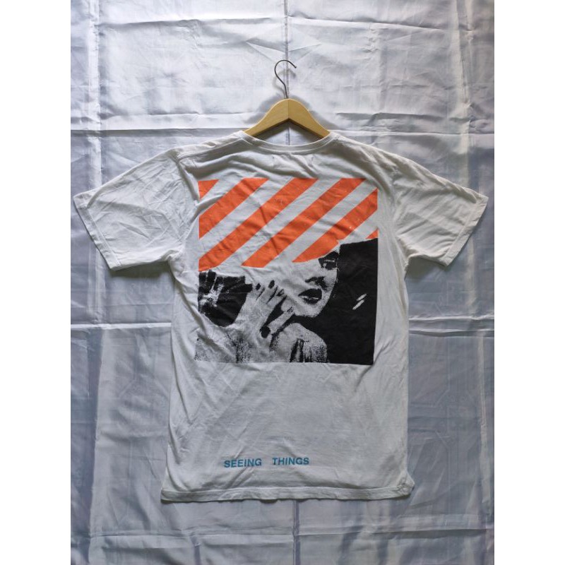 Kaos / T-shirt OFF-WHITE Marilyn Monroe SEEINGS THINGS Second-Original (Gambar lengkap geser)