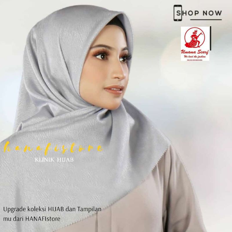 HIJAB SEGIEMPAT GLOWING LC UMAMA / CORNSKIN SQUARE  BISA COD