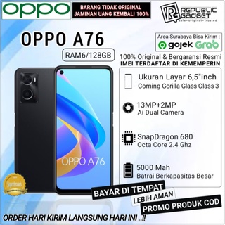 OPPO A76 Ram6/128Gb New Original & Bergaransi Resmi Oppo 1Tahun di Seluruh Service Center Resmi Oppo Indonesia