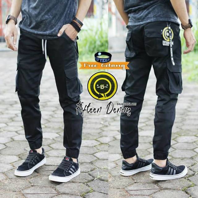 Celana Jogger Cargo Panjang  Pria