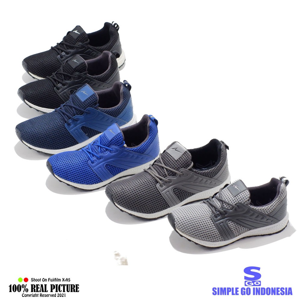 Ando Boaz Jt Sip Bsc 21 Sepatu Anak SD SMP Laki-laki Original Sekolah Sneakers Velcro Cowok