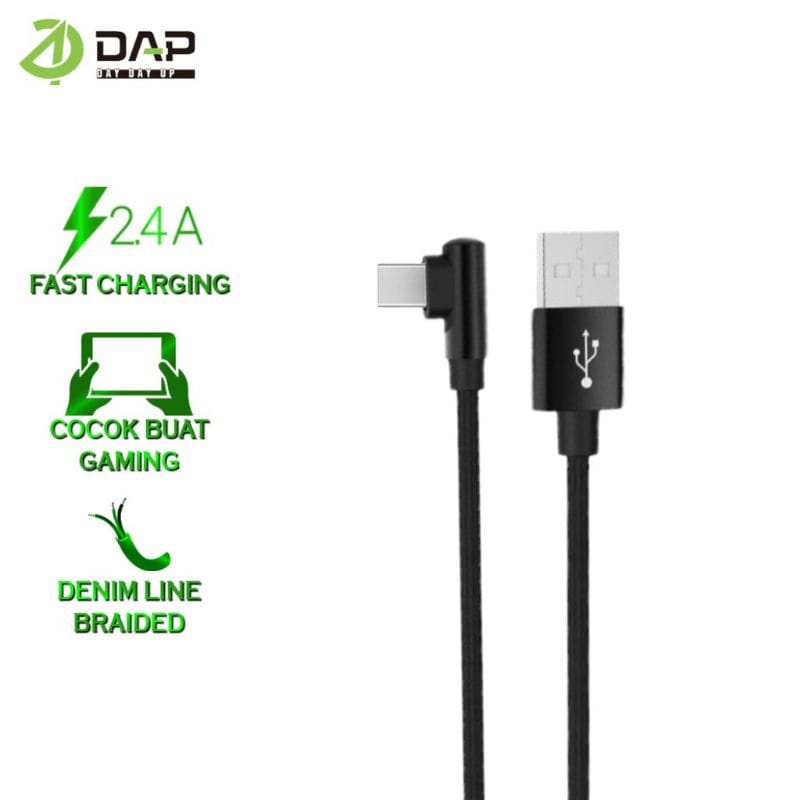 Kabel Data Gaming DAP D-L02T USB TYPE-C Kabel Charger Gaming DAP D-L02T TYPE C Kabel Casan Gaming DAP D-L02T USB TIPE C Original