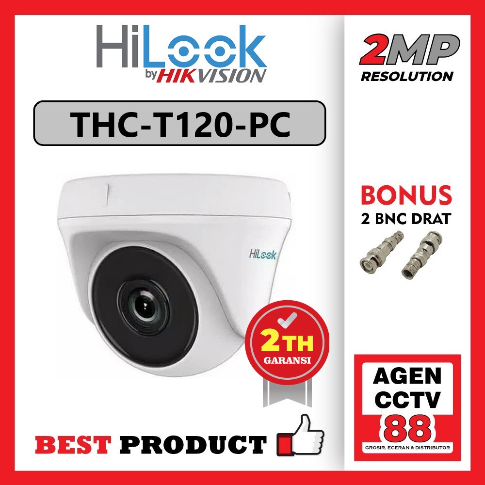 Kamera CCTV Indoor HILOOK THC-T120-PC 1080p 2MP Free 2 BNC Drat Agen CCTV 88