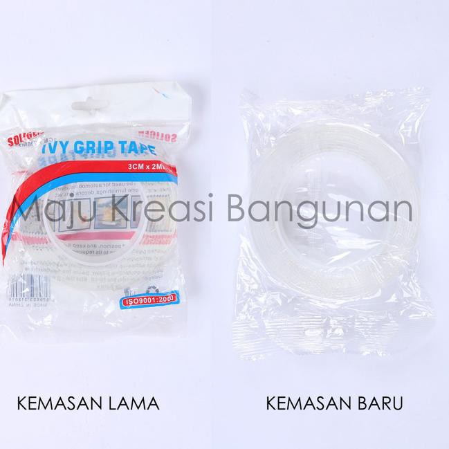 

♦ Double Tape Transparan Soligen Ivy Grip Tape Dobel Tip Bening 3Cm x 3M ➾