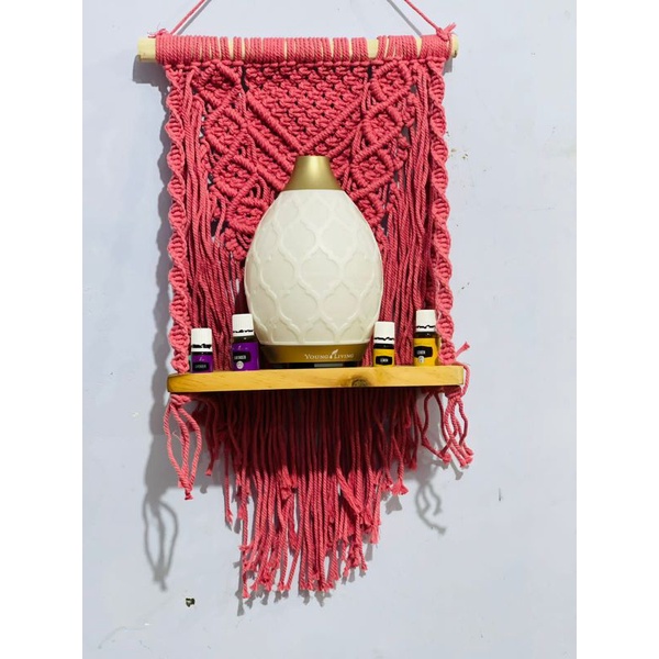 READY STOK) macrame rak kayu owl/ Macrame ambalan/ Dekorassi rumah