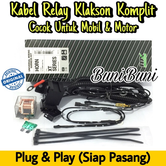 Kabel Relay Klakson Komplit Untuk Mobil Dan Motor Original (Siap Pasang Untuk 2 Klakson)