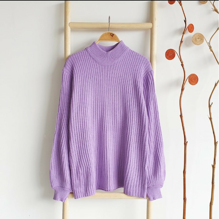 DISCON !!!! BAYONETA SWEATER / Ballon Knit - Atasan Wanita | Oversize Rajut Halus /Tangan Balon (RJ)