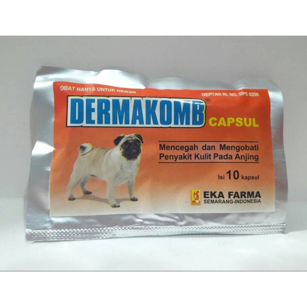 Dermakomb Capsul Dog Obat Kulit Anjing Gatal Gatal Bulu Rontok