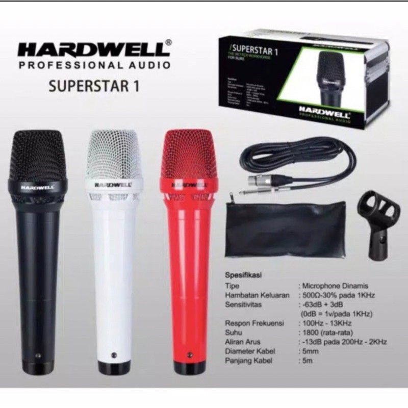 Mic Kabel Cable Hardwell Superstar 1 Handheld Original Hardcase TERBAIK