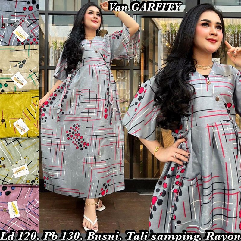 N2shoop Medan - Daster kimono panjang Dress vanessa busui kancing depan