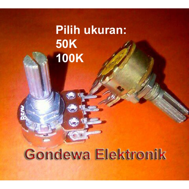 Potensio putar stereo 50K, 100K 20mm