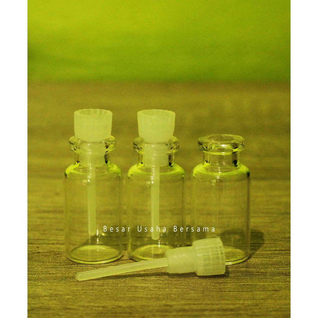 Botol tester 4ml 4 ml tutup plastik bibit parfum / botol kaca mini souvenir