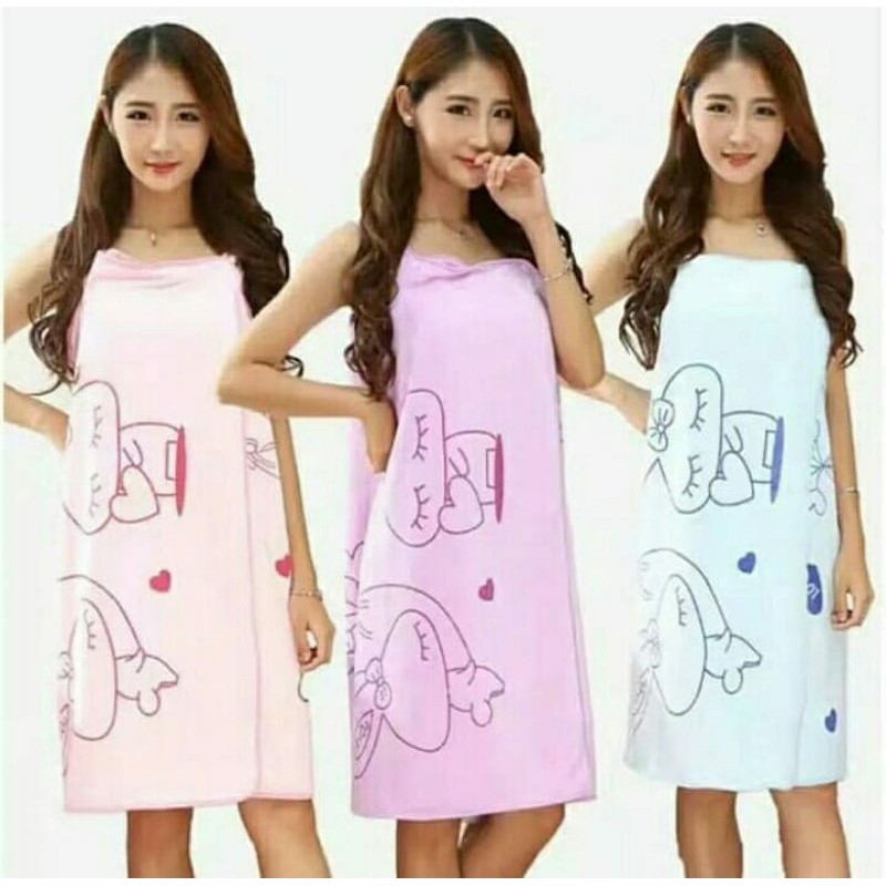 Baju handuk / handuk baju / wearable towel kimono renang mandi multifungsi karakter